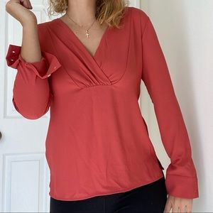 Ann Taylor size small long sleeve coral color blouse